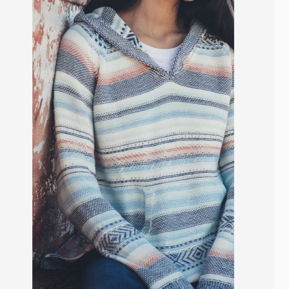 Faherty Mesa Sweater Poncho Hoodie in Sierra Paradise Size XS